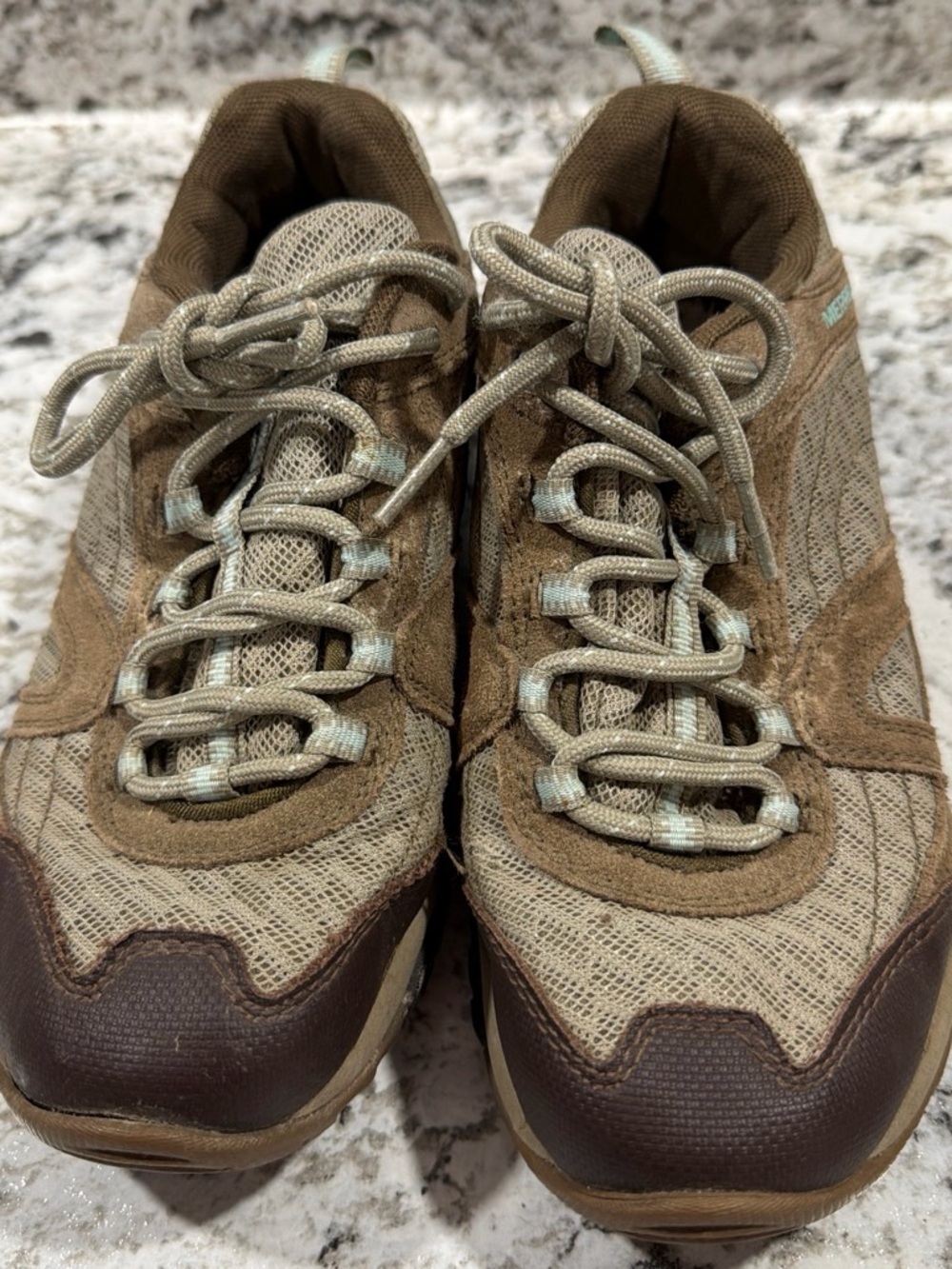 Neutral Brown Mesh Hiking Sneakers
